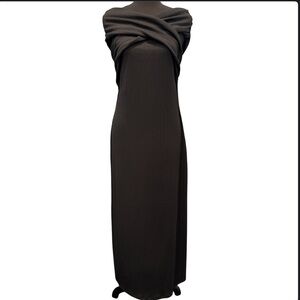 Banana Republic Black Crisscross Front Off Shoulder Maxi Dress Sz Med New w/ tag